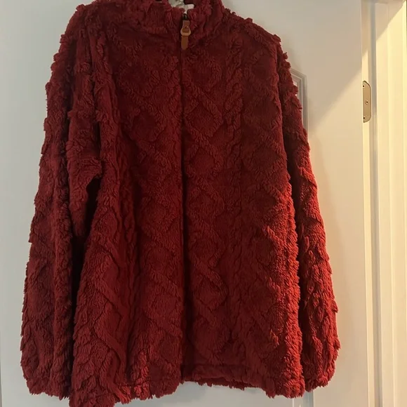 Cozy Red Sherpa Jacket - Picture 2 of 5